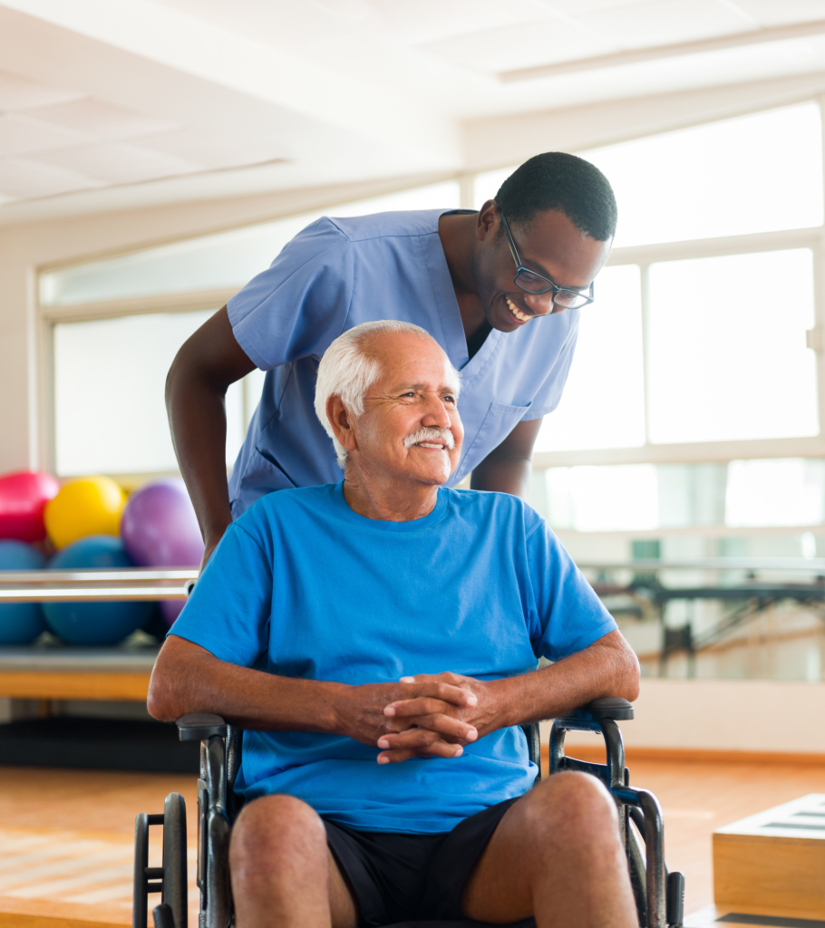 Older man in a wheelchair